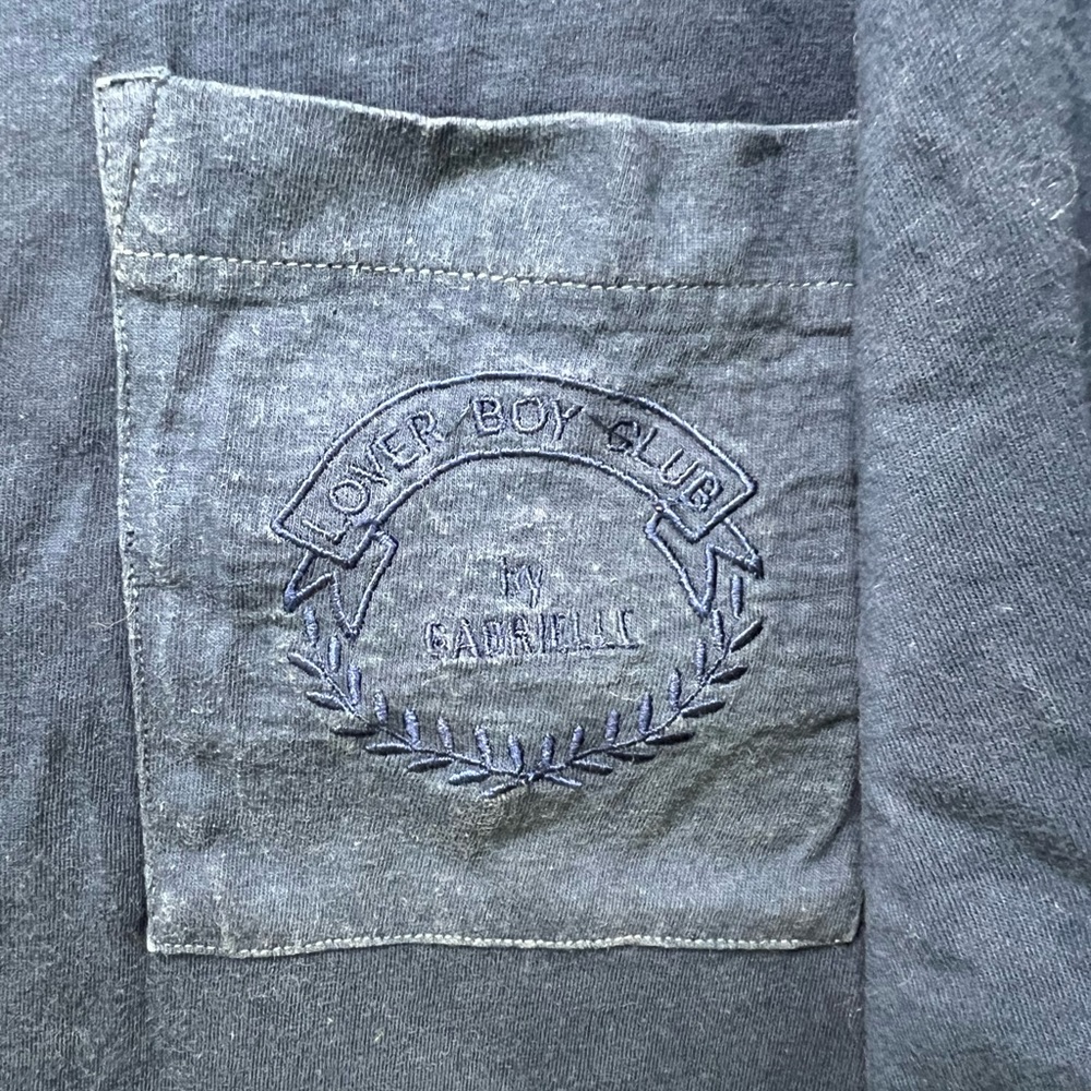 NWOT navy blue lover boy club by Gabriel pocket tee